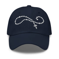 Gothic Rosary Hat – Cross and Beads Embroidered Dad Cap, Goth Gift, Alternative embroidered dad hat, product image 5