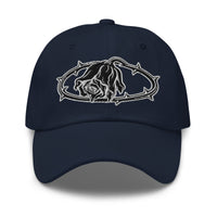 Crown of Thorns Black Death Rose embroidered dad hat, product image 5