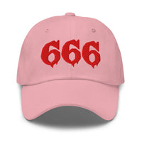 Red 666 embroidered dad hat, product image 8