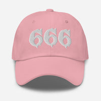 White 666 embroidered dad hat, product image 8