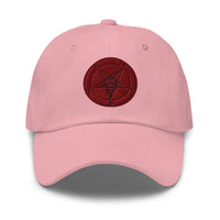 Red Baphomet Sigil embroidered dad hat, product image 8