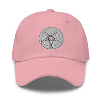 White Baphomet Sigil embroidered dad hat, product image 8