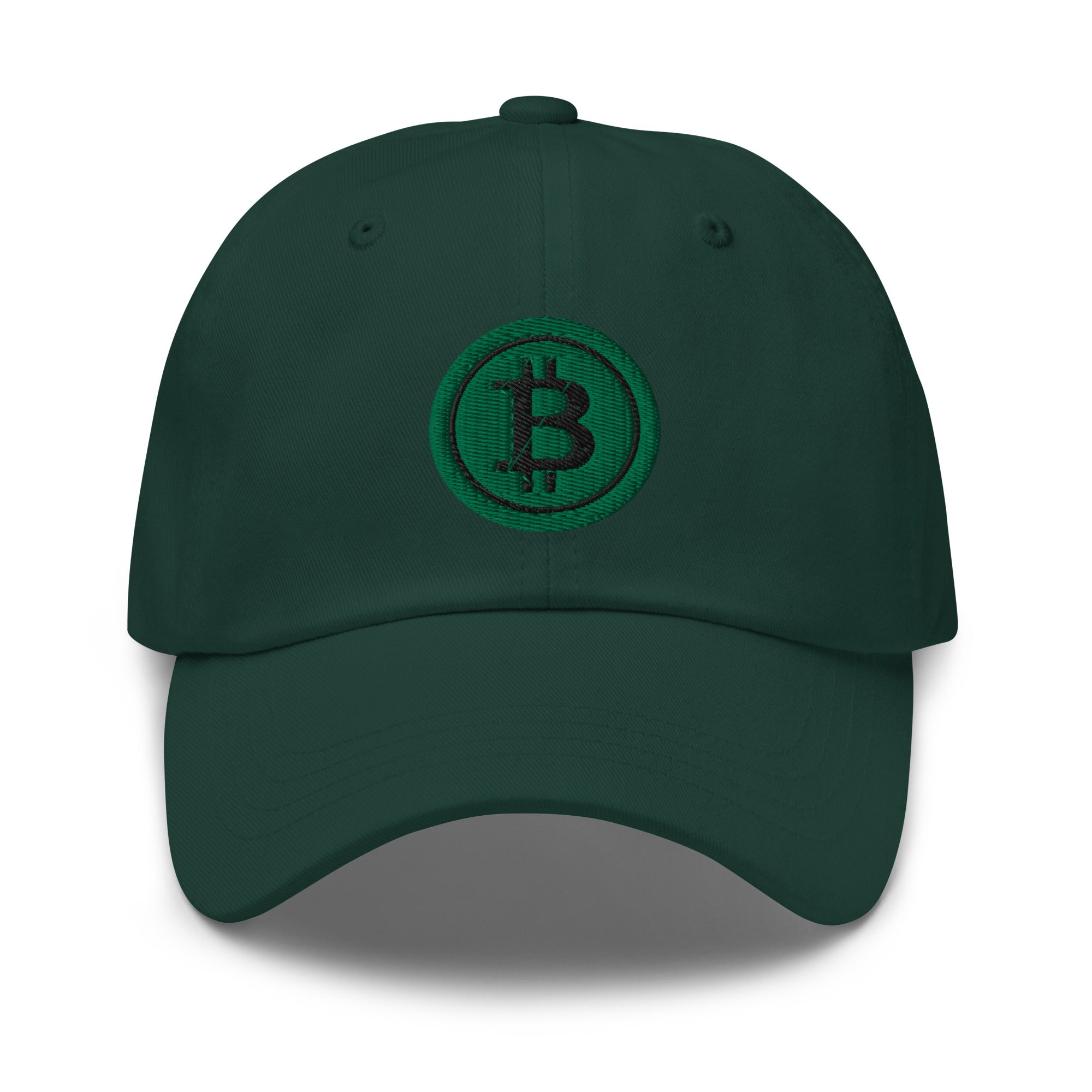 Green BTC Bitcoin Crypto Symbol Digital Asset Baseball Cap Dad hat