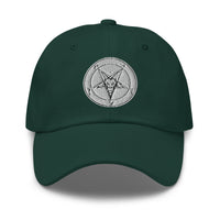 White Baphomet Sigil embroidered dad hat, product image 6