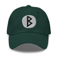 Berkano Rune Hat Viking Growth Rebirth Symbol Norse Embroidered Dad Cap Gothic Black Metal embroidered dad hat, product image 5