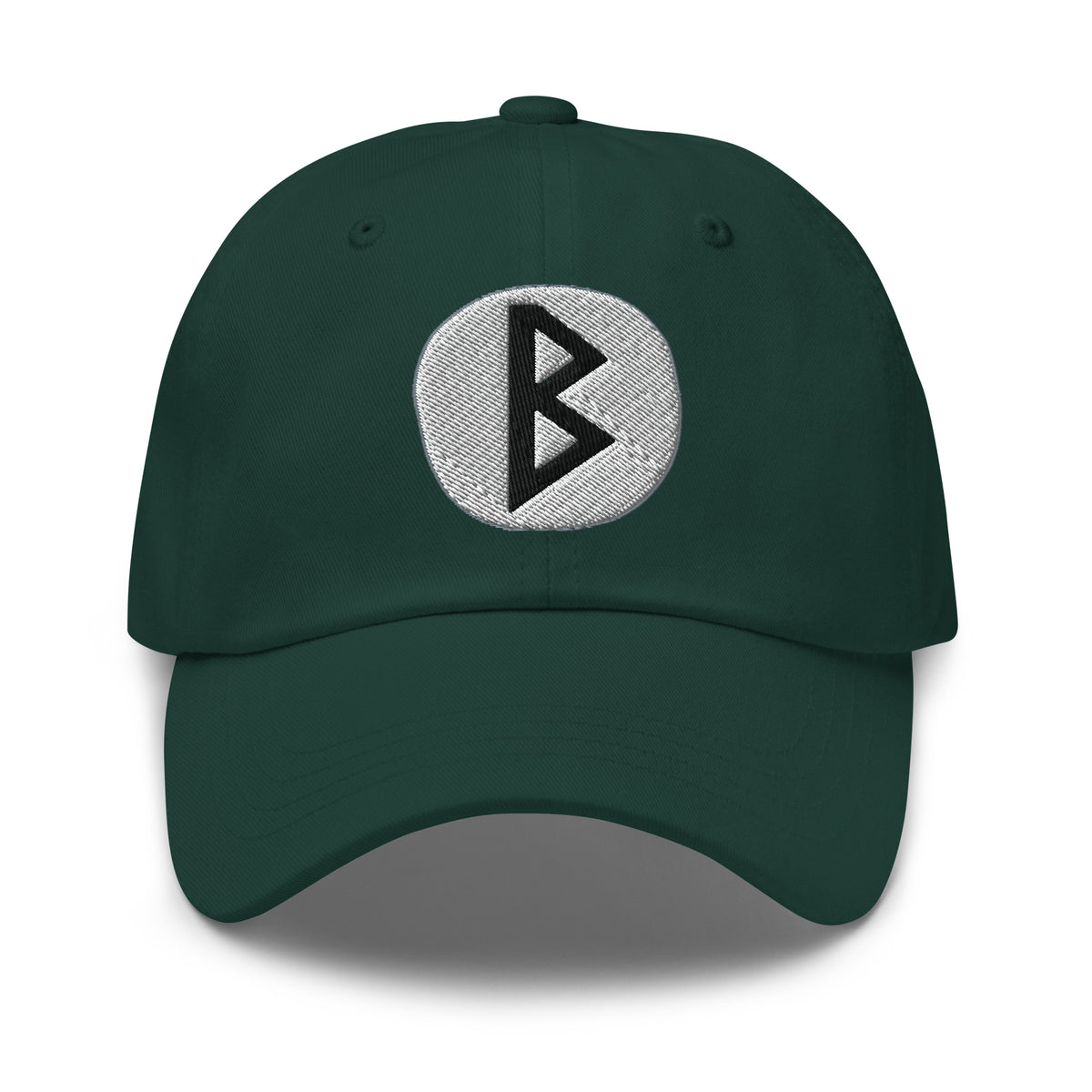 Berkano Rune Hat Viking Growth Rebirth Symbol Norse Embroidered Dad Cap Gothic Black Metal embroidered dad hat, product image 5