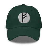 Fehu Rune Hat Viking Wealth Prosperity Symbol Norse Embroidered Dad Cap Gothic Black Metal embroidered dad hat, product image 5