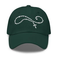 Gothic Rosary Hat – Cross and Beads Embroidered Dad Cap, Goth Gift, Alternative embroidered dad hat, product image 7
