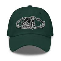 Crown of Thorns Black Death Rose embroidered dad hat, product image 7