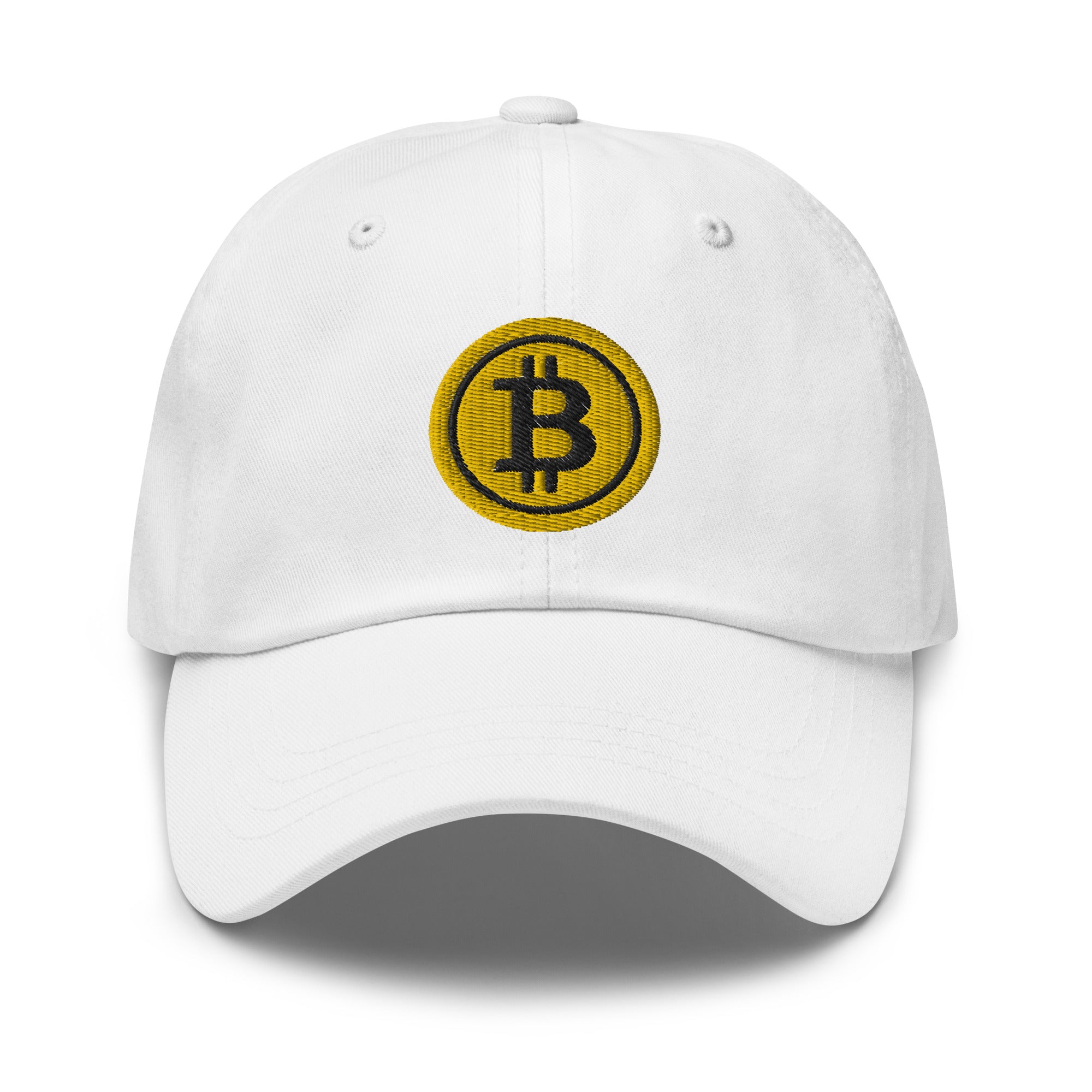 Yellow BTC Bitcoin Crypto Symbol Digital Asset Baseball Cap Dad hat