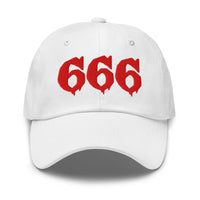 Red 666 embroidered dad hat, product image 10