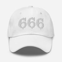 White 666 embroidered dad hat, product image 10