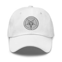 White Baphomet Sigil embroidered dad hat, product image 10