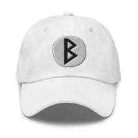 Berkano Rune Hat Viking Growth Rebirth Symbol Norse Embroidered Dad Cap Gothic Black Metal embroidered dad hat, product image 9