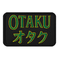 Rectangle embroidered patch featuring Otaku オタク, front view