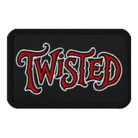 Rectangle embroidered patch featuring Twisted Horror Carnival Iron On, front view