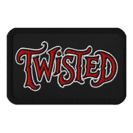Rectangle embroidered patch featuring Twisted Horror Carnival Iron On, front view