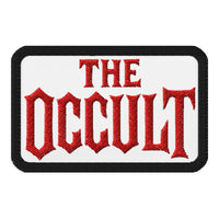 Rectangle embroidered patch featuring The Occult Red Supernatural Iron-On, front view