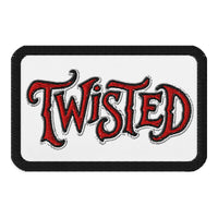 Rectangle embroidered patch featuring Twisted Horror Carnival Iron On, front view