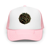 White / Royal / Red trucker hat featuring Ouroboros Snake Hat embroidered artwork, product image 6