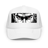 trucker hat featuring Anime Samurai Eyes embroidered artwork, product image 9