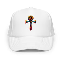 trucker hat featuring Ankh Symbol embroidered artwork, product image 9