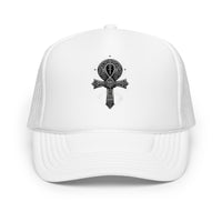 trucker hat featuring Ankh Symbol embroidered artwork, product image 9