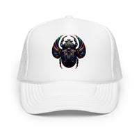 trucker hat featuring Mechanical Scarab embroidered artwork, product image 9