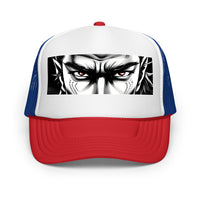 trucker hat featuring Anime Samurai Eyes embroidered artwork, product image 8