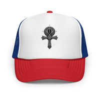 trucker hat featuring Ankh Symbol embroidered artwork, product image 8