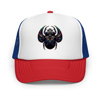 trucker hat featuring Mechanical Scarab embroidered artwork, product image 8