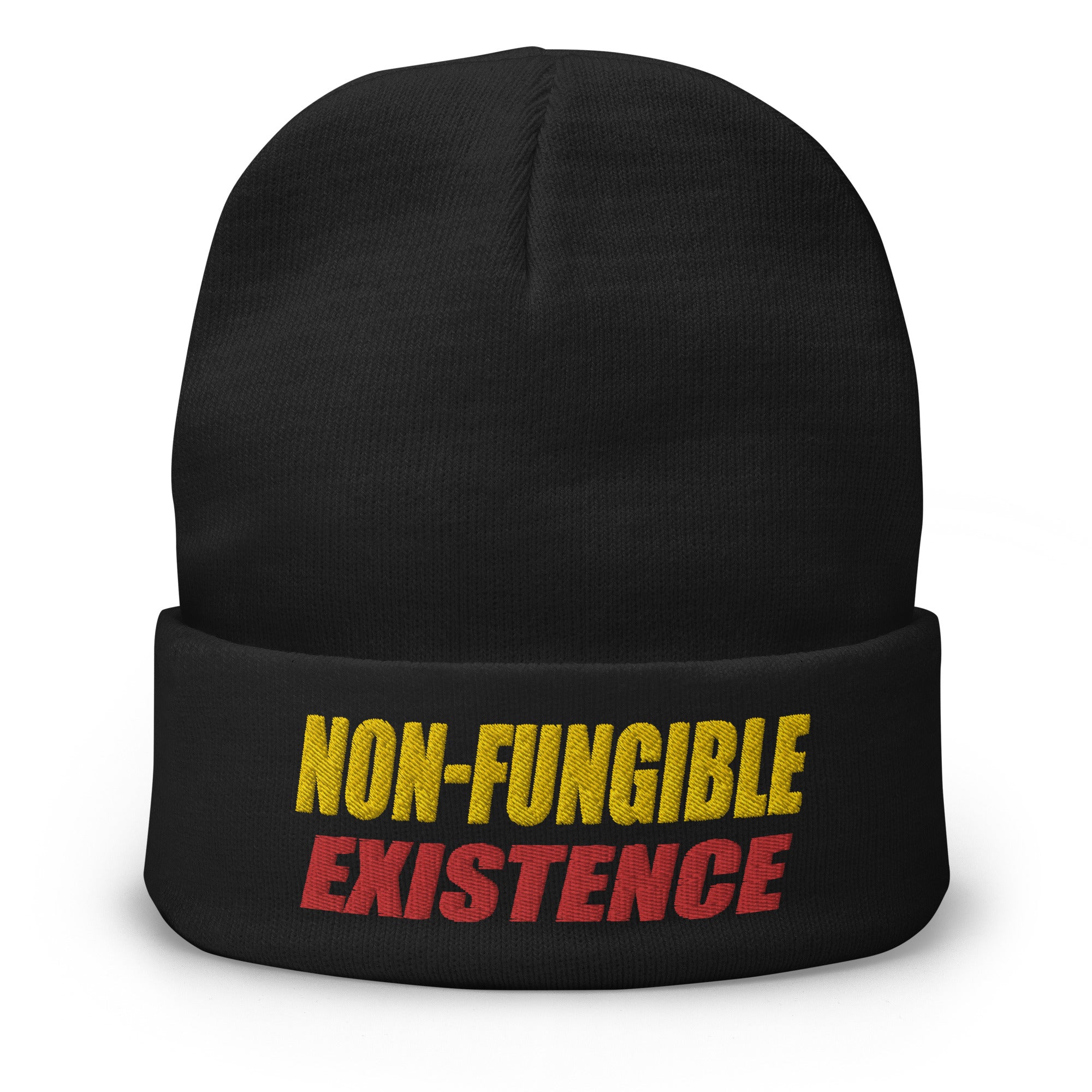 NFT Non-Fungible Existence Crypto Bitcoin Embroidered Cuff Beanie Cap