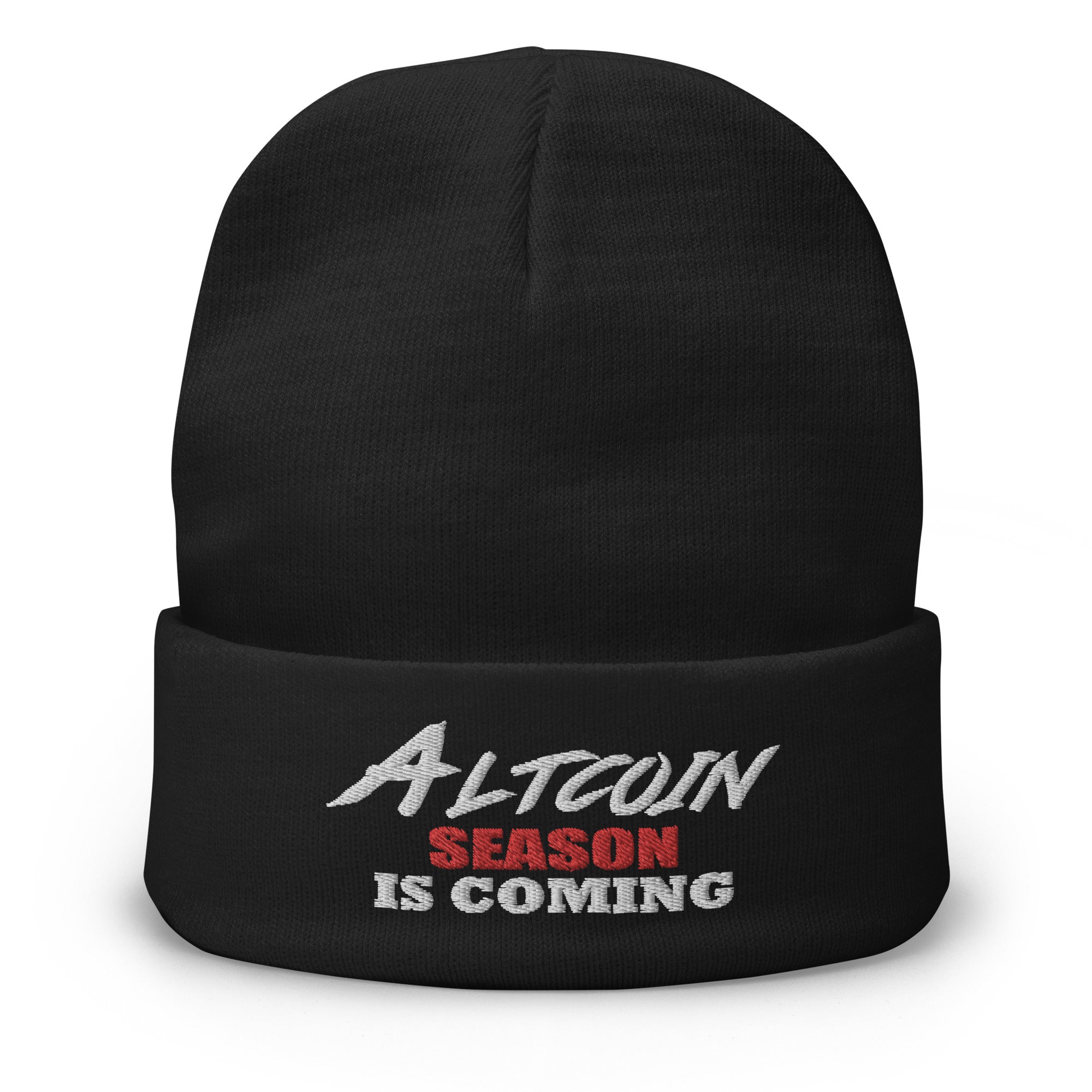 Altcoin Season Is Coming Crypto Bull Run Embroidered Cuff Beanie Cap