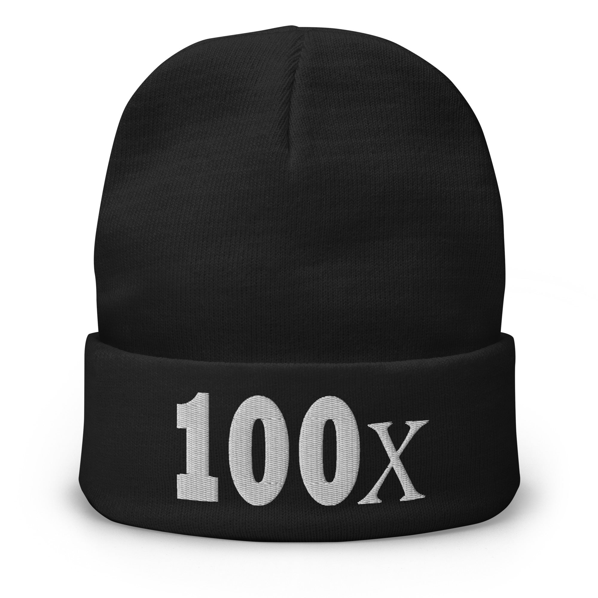 100x Hidden Gem Crypto Coin Bull Run Embroidered Cuff Beanie Cap