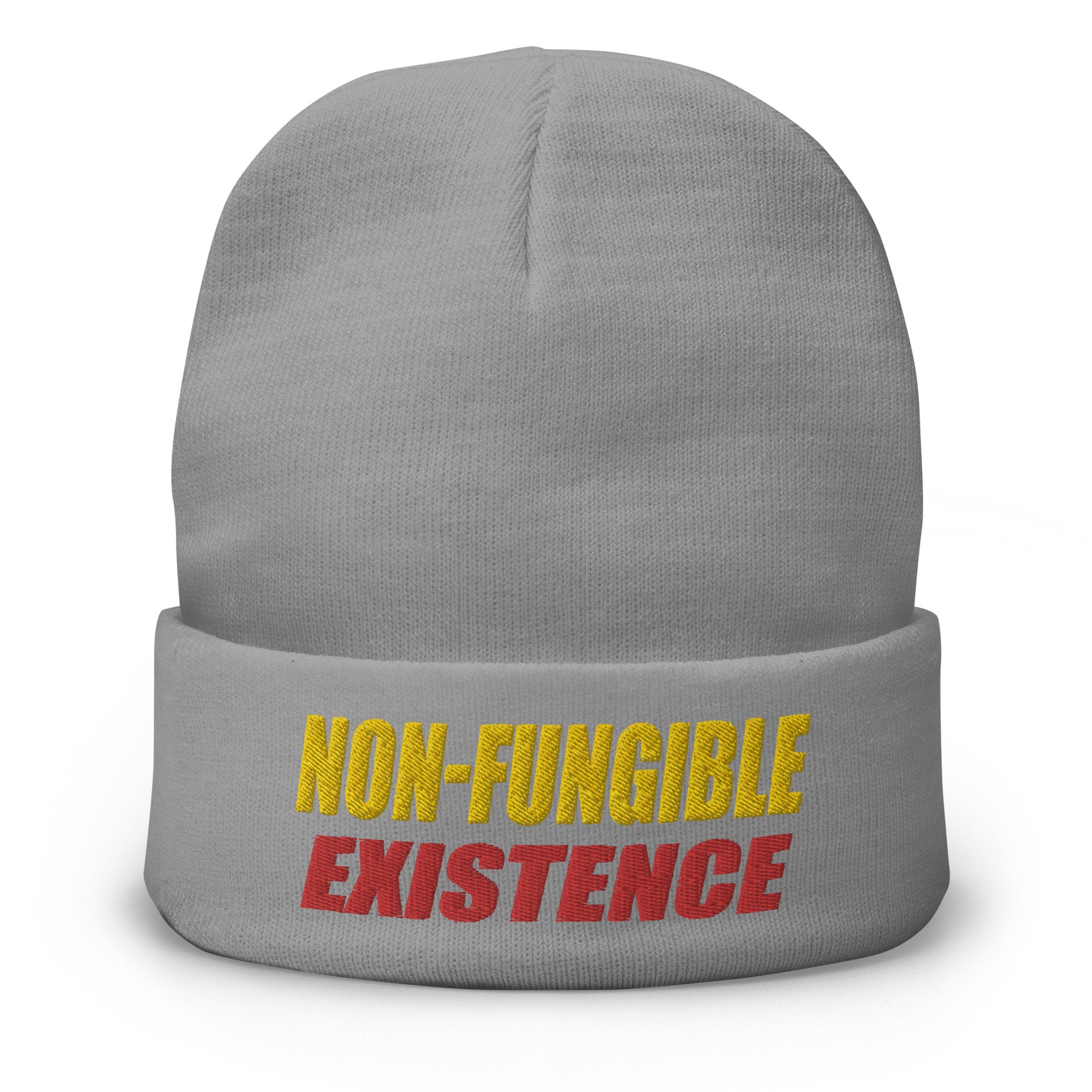 NFT Non-Fungible Existence Crypto Bitcoin Embroidered Cuff Beanie Cap