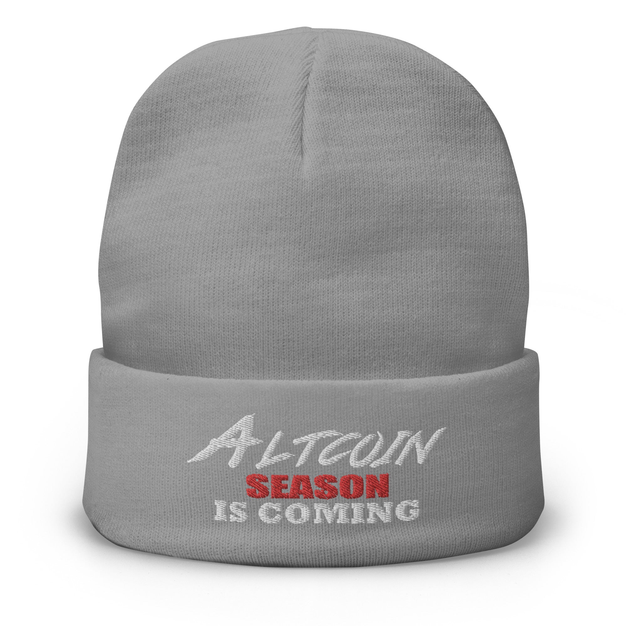 Altcoin Season Is Coming Crypto Bull Run Embroidered Cuff Beanie Cap