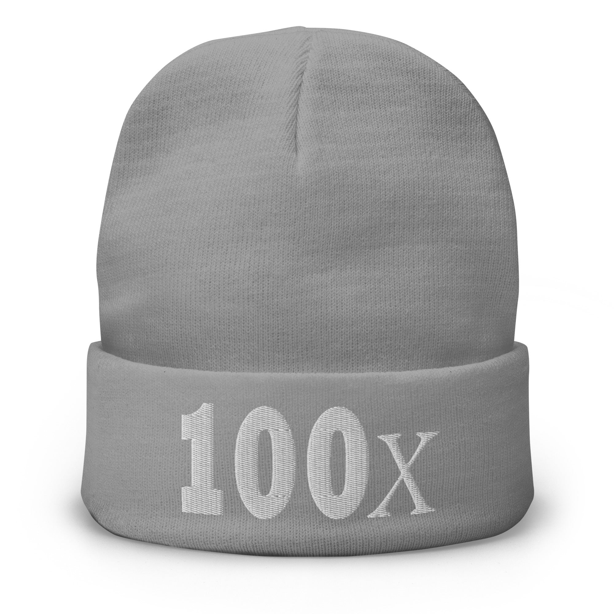 100x Hidden Gem Crypto Coin Bull Run Embroidered Cuff Beanie Cap