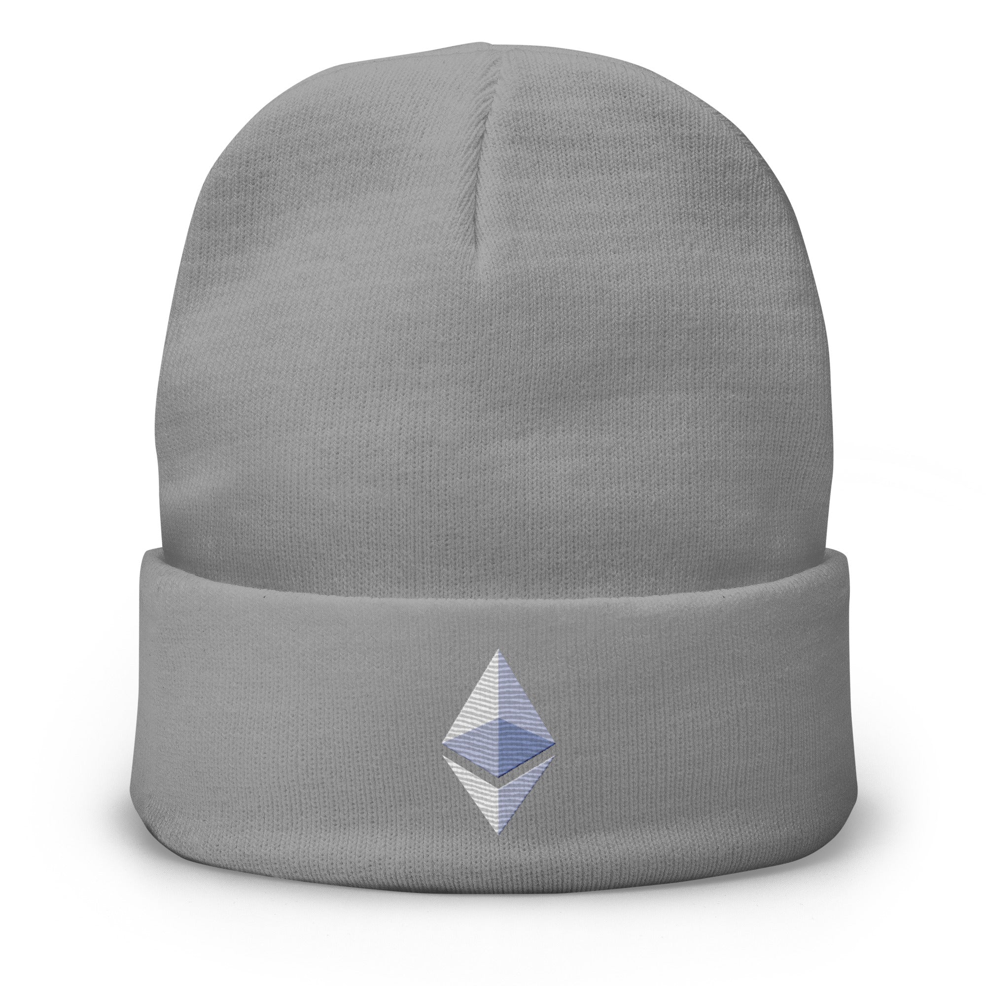 ETH Ethereum Cryptocurrency Symbol Embroidered Cuff Beanie Cap