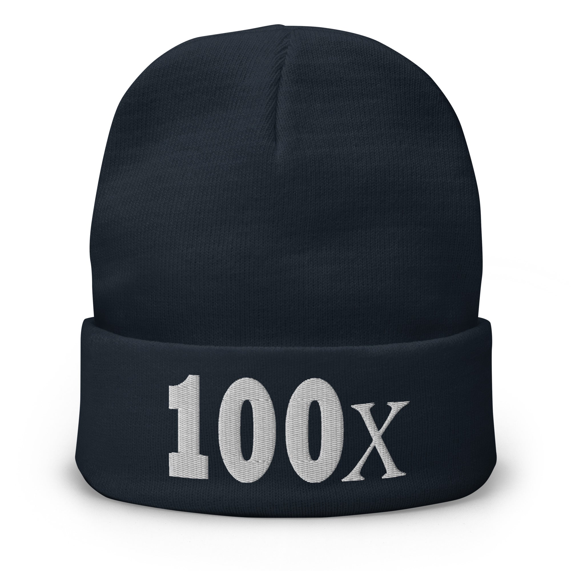 100x Hidden Gem Crypto Coin Bull Run Embroidered Cuff Beanie Cap