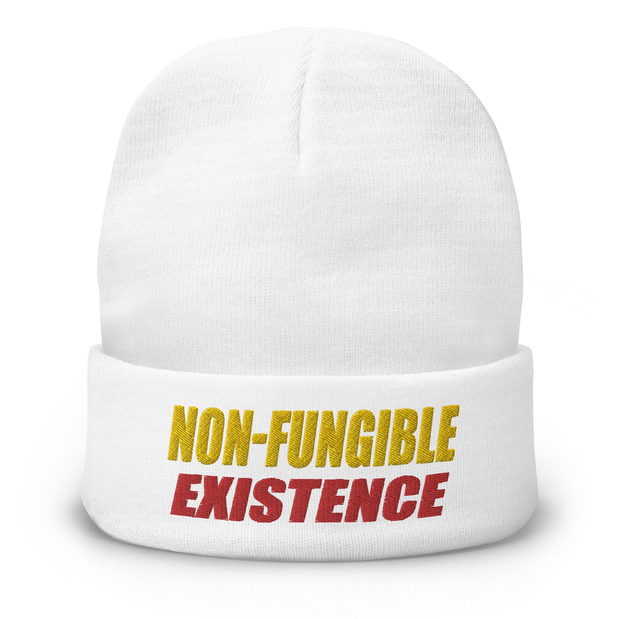 NFT Non-Fungible Existence Crypto Bitcoin Embroidered Cuff Beanie Cap
