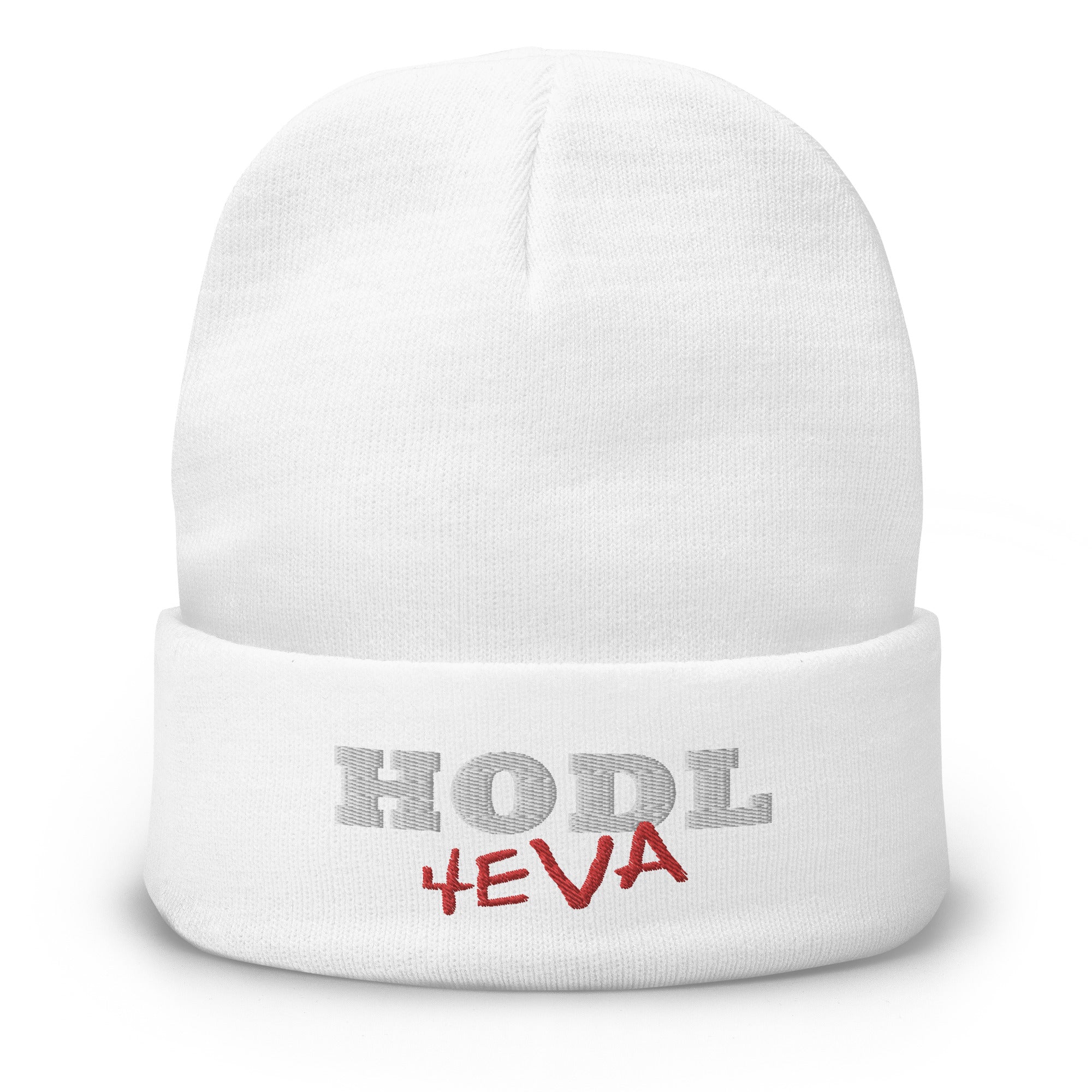 HODL Diamond Hands Your Crypto 4Eva Bitcoin Ethereum Embroidered Cuff Beanie Cap