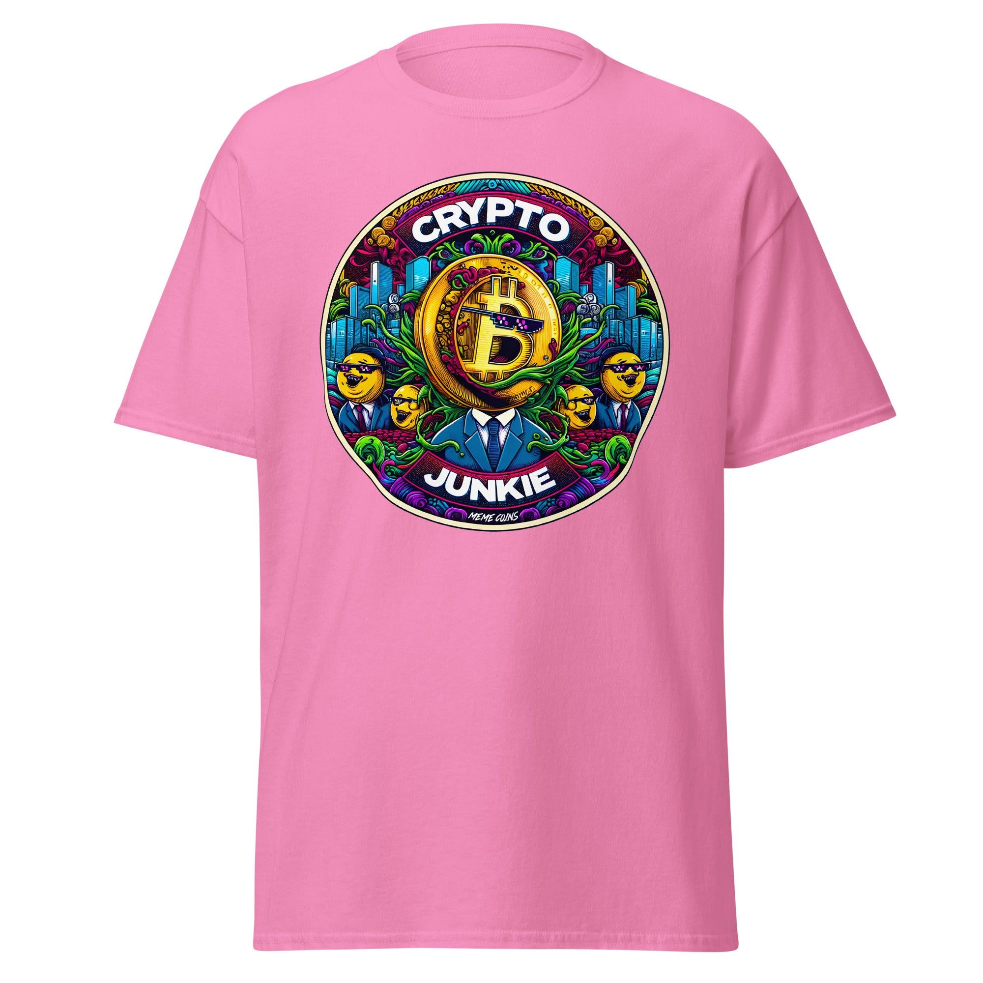 Meme Coins Rule! Crypto Junkie Bitcoin Altcoins Men’s Short Sleeve T-Shirt