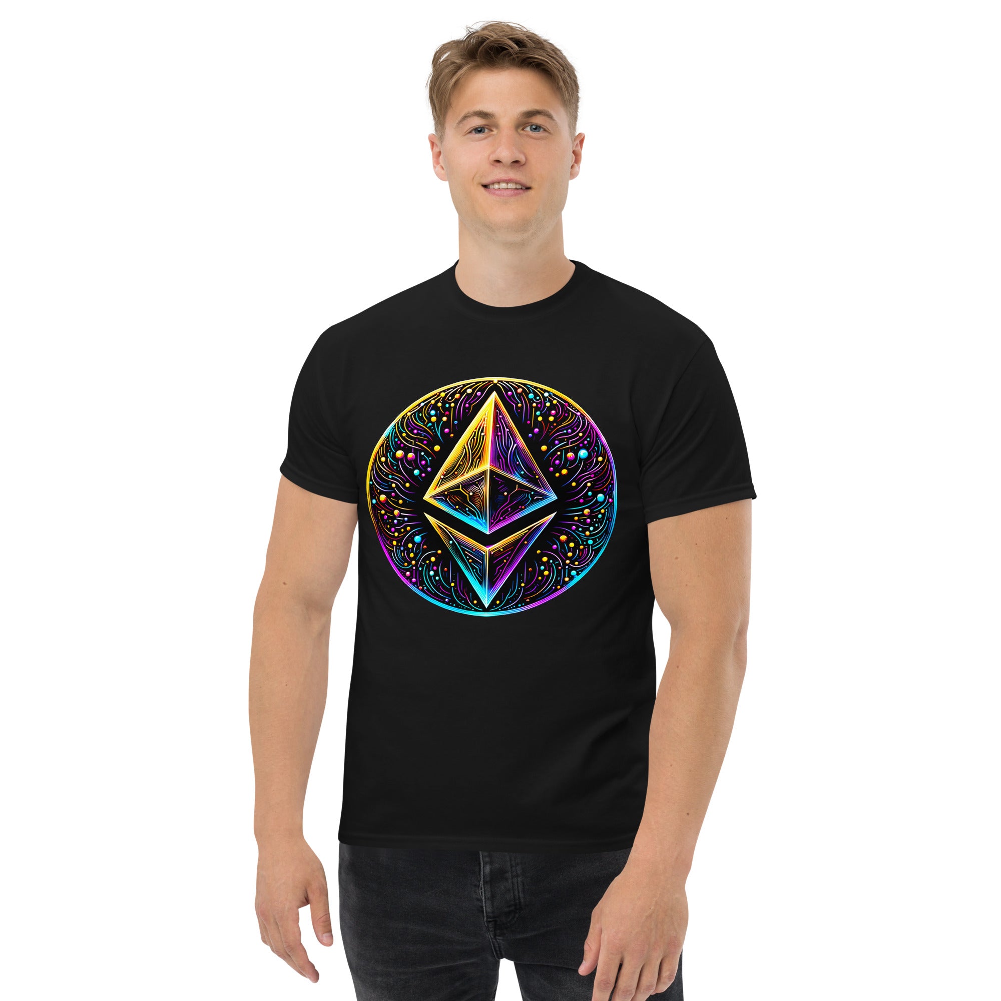 Whimsical Ethereum ETH Altcoin Crypto Symbol Men’s Short Sleeve T-Shirt