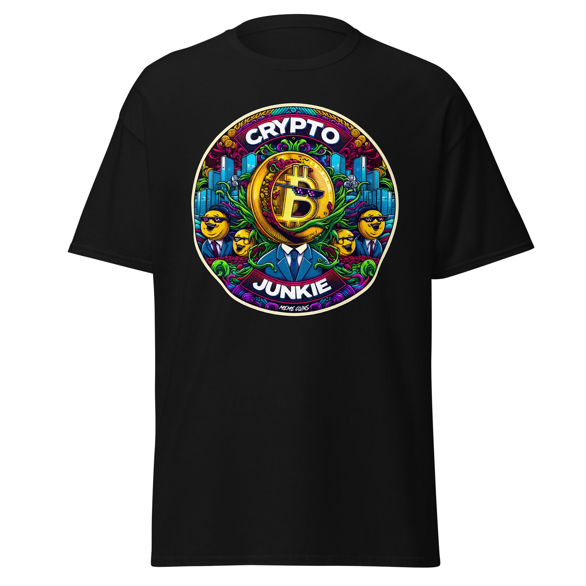 Meme Coins Rule! Crypto Junkie Bitcoin Altcoins Men’s Short Sleeve T-Shirt