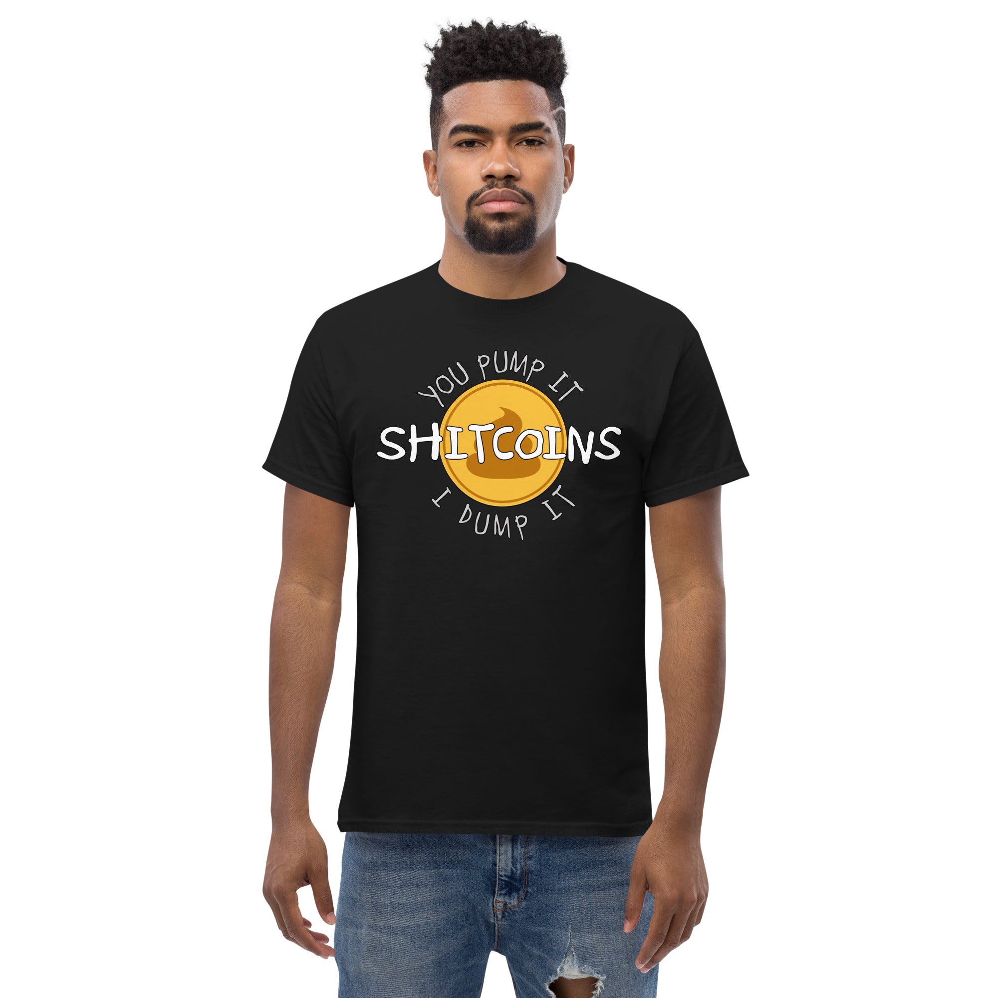 Shitcoins Pump and Dump Crypto Meme Coins Men’s Short Sleeve T-Shirt