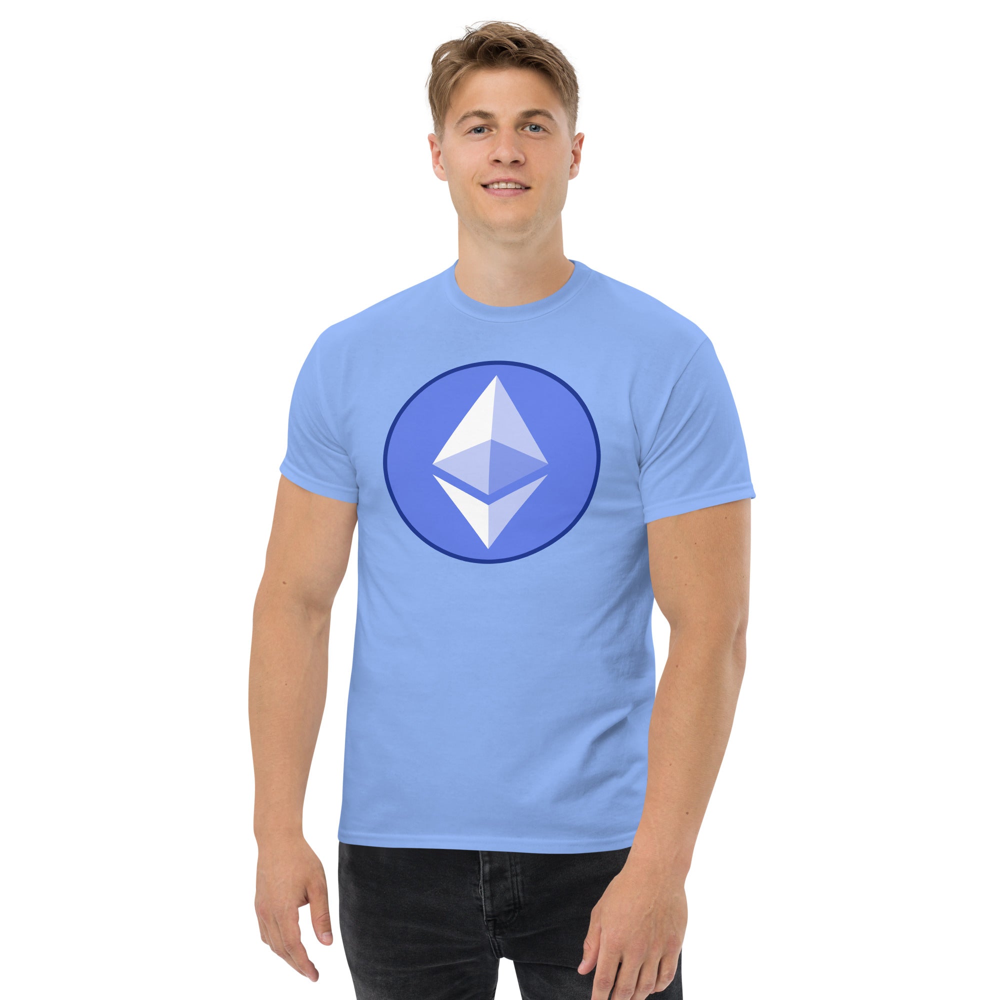 ETH Ethereum Round Logo Cryptocurrency Symbol Men’s Short Sleeve T-Shirt