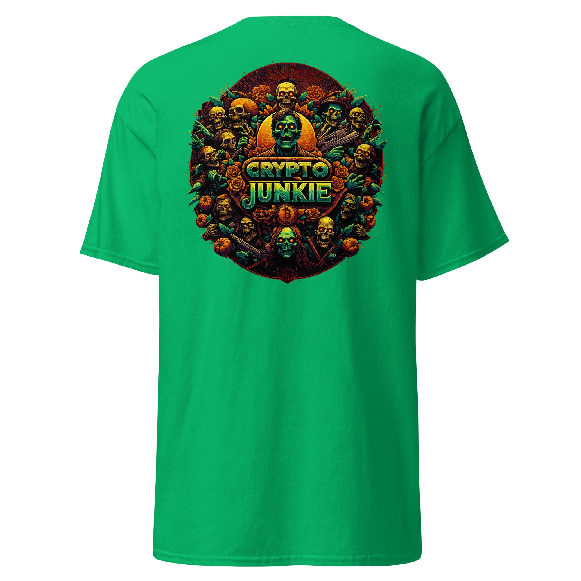 Crypto Junkie Bitcoin Selling Zombie Horde Men’s Short Sleeve T-Shirt
