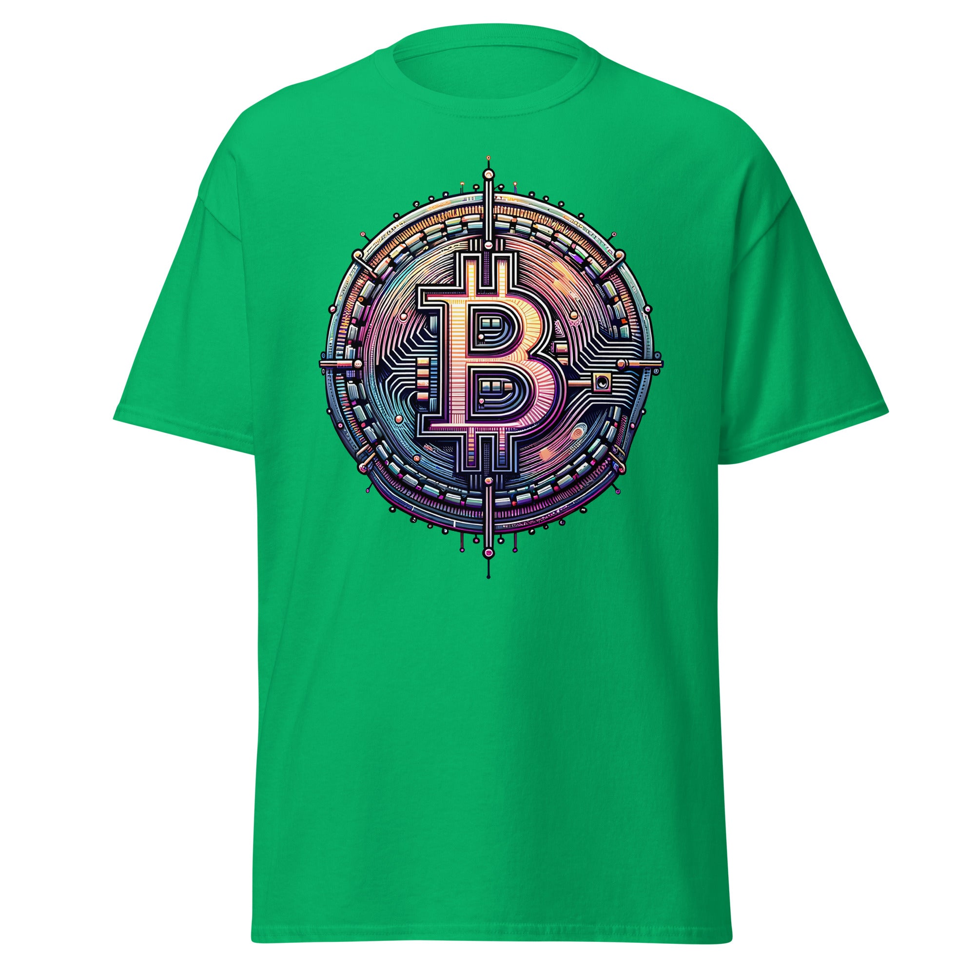 Futuristic Wired Bitcoin BTC Digital Crypto Men’s Short Sleeve T-Shirt
