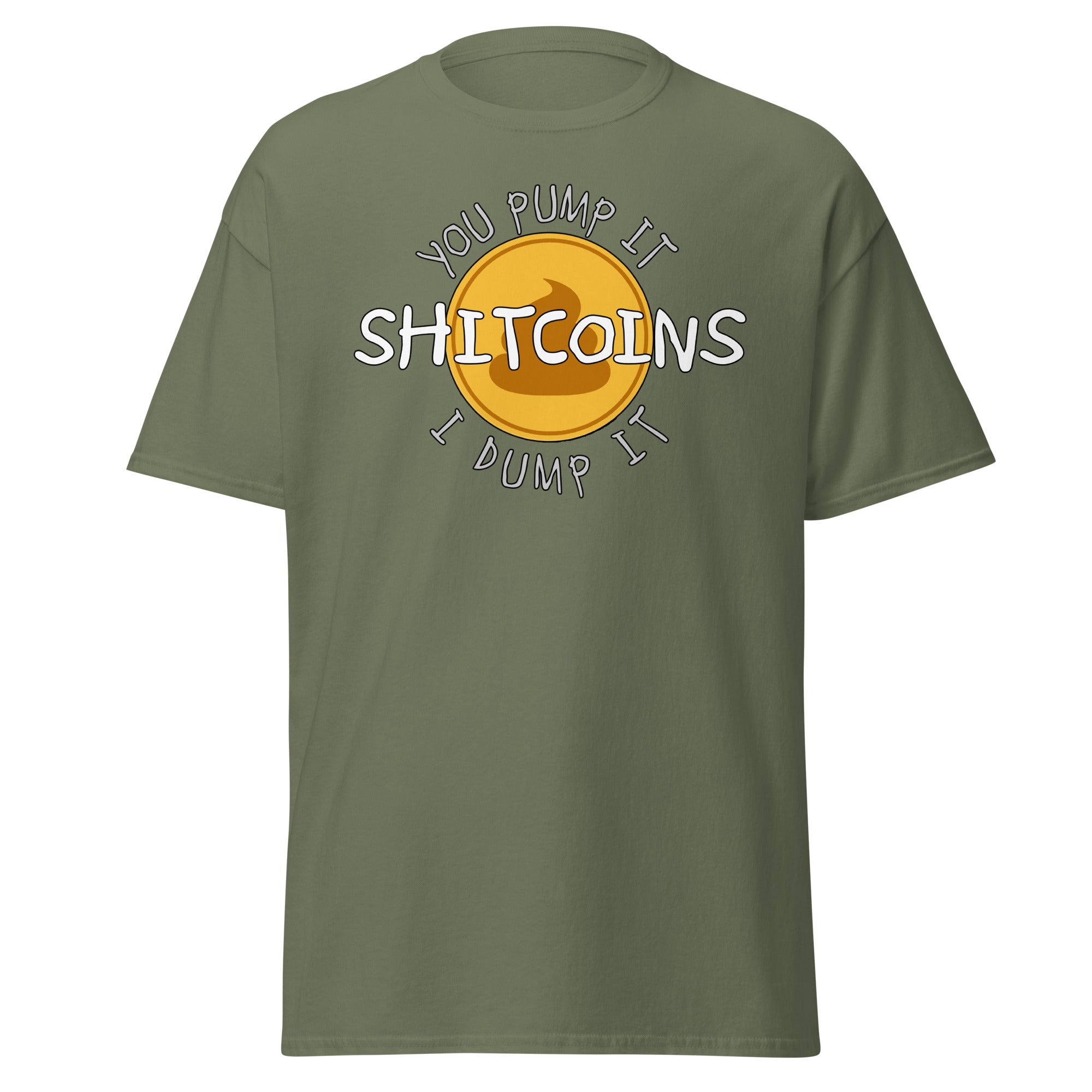 Shitcoins Pump and Dump Crypto Meme Coins Men’s Short Sleeve T-Shirt