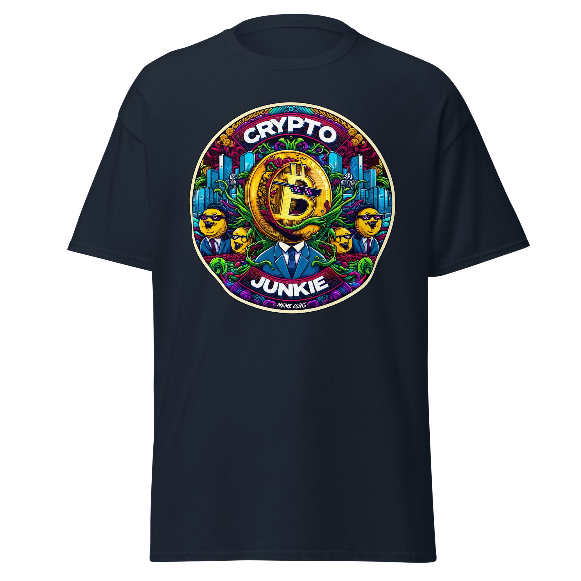 Meme Coins Rule! Crypto Junkie Bitcoin Altcoins Men’s Short Sleeve T-Shirt